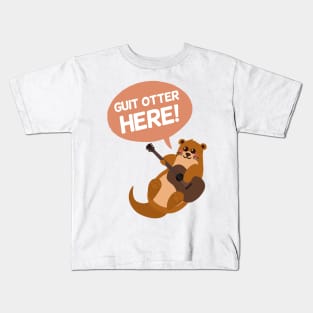 Otter Lover | Guitarist Gift Ideas | Funny Puns Jokes Kids T-Shirt